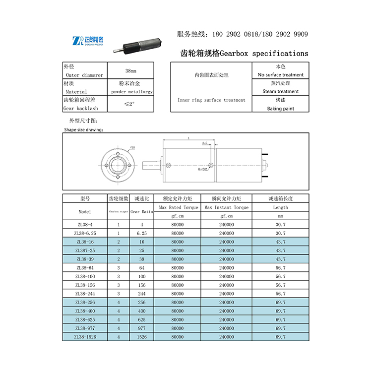 38齒輪箱規(guī)格